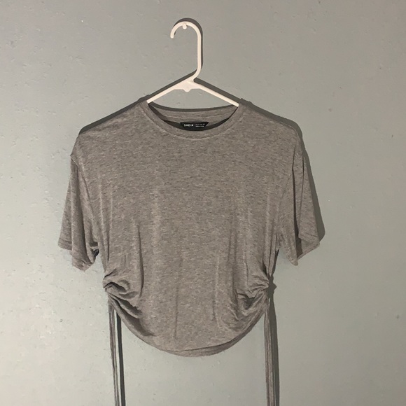 Drawstring Ruched Side Solid Tee from Shein - Picture 2 of 4